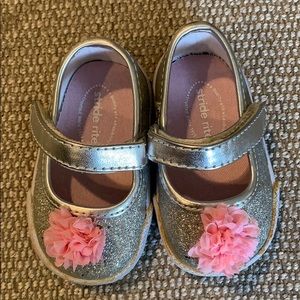 Baby girl silver glitter shoes!
